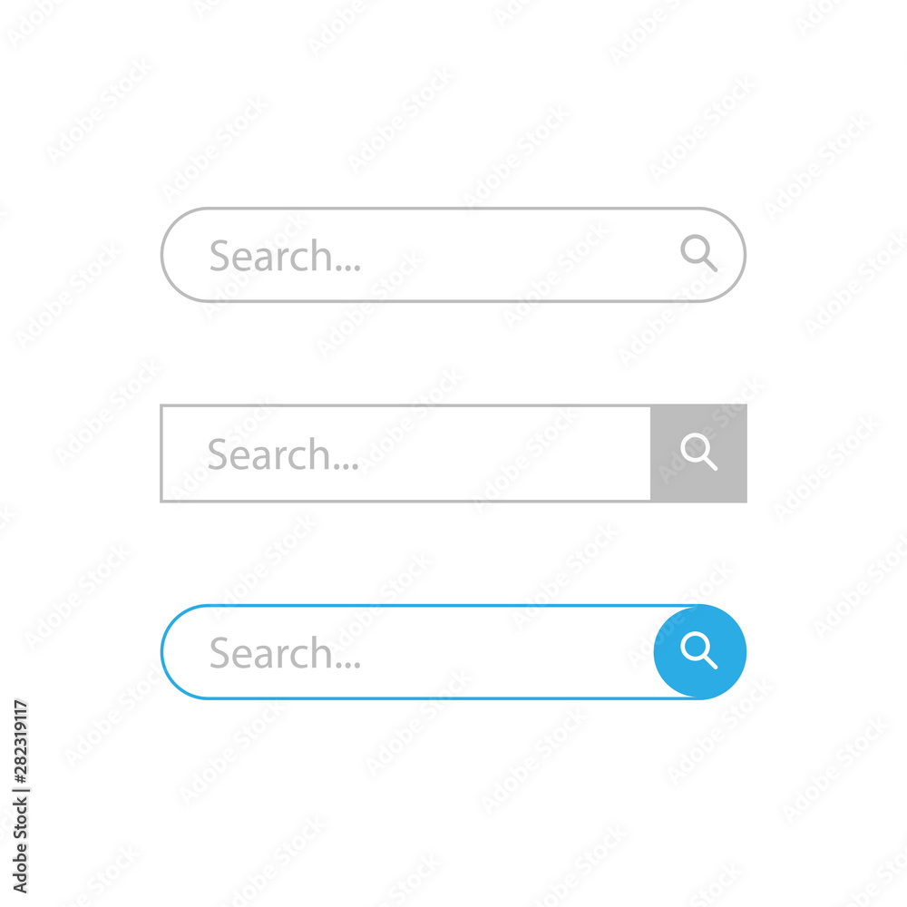 Poster search bar web isolated elements template for application or interfaces. website graphic template.