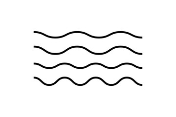 Set of linear vector isolated waves. Curved vector lines. Vector sigzag. Wave or curved lines graphic elements.