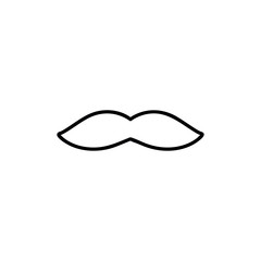 Moustache line icon, outline vector sign, linear style pictogram isolated on white. Symbol, logo illustration.