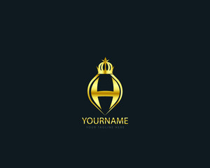 luxury Initial crown letter H Logo. premium brand elegant alphabet Awesome Vector illustration and icon