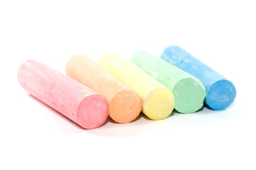 Colored chalk on a white background