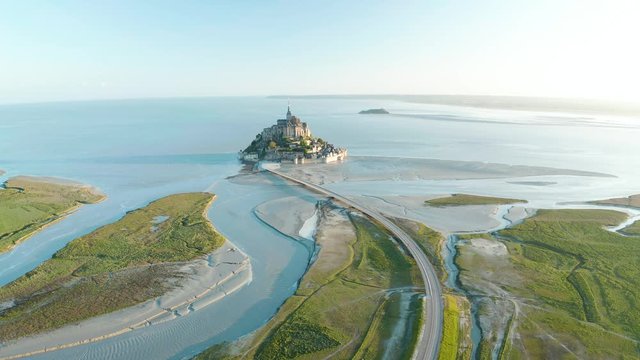 Mont Saint Michel aerial view