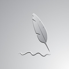 Feather pen vector illustration. Isolated icon.