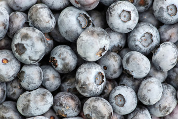 Close up texture of fresh organic blueberries