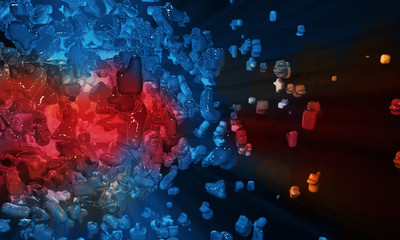 Obraz na płótnie Canvas 3D rendering of abstract technology digital hi tech concept