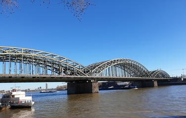 Cologne bridge over the river