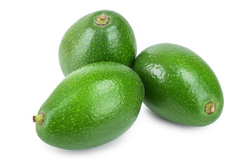 whole avocado isolated on white background close-up