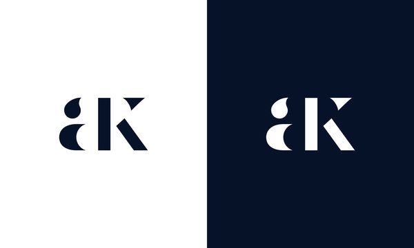 Abstract letter AK logo. This logo icon incorporate with abstract shape in the creative way. It look like letter A and K.