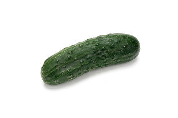 fresh ripe cucumber isolated on white background