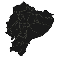 Fototapeta premium Ecuador map silhouette Vector illustration
