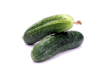 fresh ripe cucumber isolated on white background