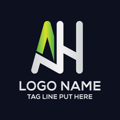 AH Letter logo design template