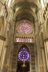 le revers de la façade de la cathédrale de Reims