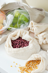 Corn Maize Bean Green Apple Ripe Apricot in Bag