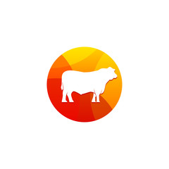 Cow icon, geometry design vector illustration template