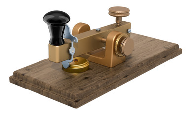Ancient telegraph device, 3D rendering © alexlmx