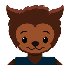 Vector cute werewolf colorful isolated