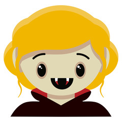 Vector cute female vampire colorful isolated