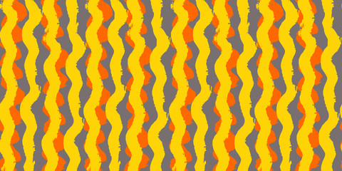 Seamless original pattern. Vector abstract hand drawing of acrylic paints and brushes. Geometric texture