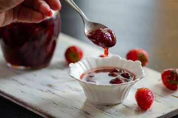 Delicious Strawberry Jam in the jar
