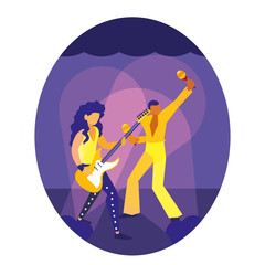 Naklejka premium people musicians concert event design