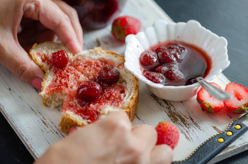 Delicious Strawberry Jam and breakfast