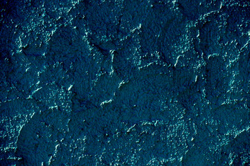 Blue structured texture of plastered wall, abstract background