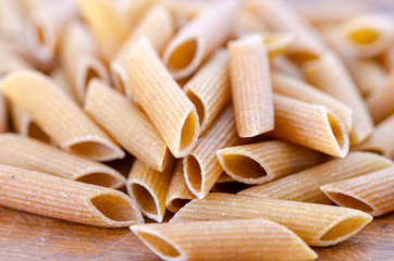 Close up of penne pasta