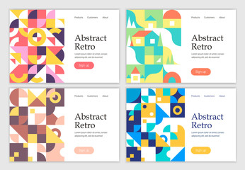 Retro abstract geometric design templates.