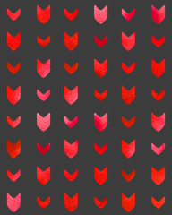 pattern cute swoosh rhombuses abstract watercolor red seamless