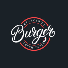 Burger hand written lettering logo