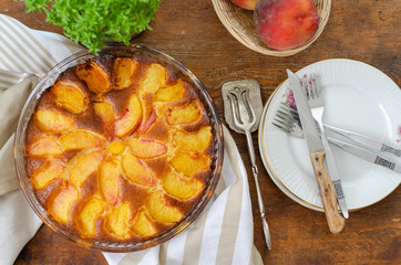 Homemade peach cake
