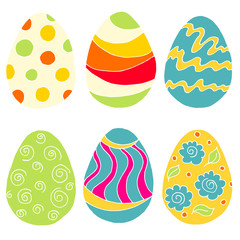 Easter illustration. Happy Easter. A set of hand drawings, Easter eggs