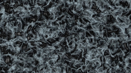 White ink, smoke background. Waves, dye on black background.