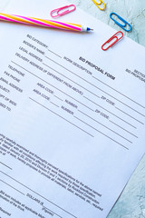 Fototapeta premium Bid proposal form