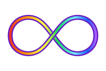 Infinity, eternity symbol. Rainbow infinite icon. 