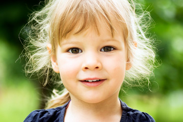 cute blonde little girl portrait