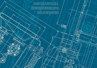 Blueprint. Corporate style. Instrument-making drawings