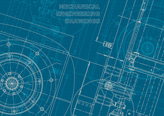 Blueprint. Corporate style. Instrument-making drawings