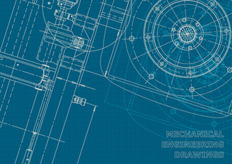 Blueprint. Corporate style. Instrument-making drawings