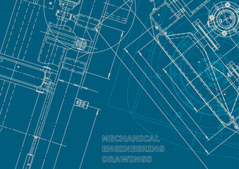 Fototapeta premium Blueprint. Corporate style. Instrument-making drawings