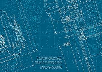 Blueprint. Corporate style. Instrument-making drawings