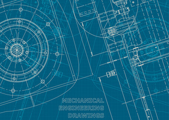 Blueprint. Corporate style. Instrument-making drawings