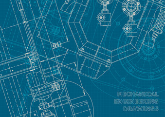 Blueprint. Corporate style. Instrument-making drawings