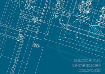 Blueprint. Corporate style. Instrument-making drawings