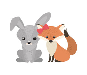 card of celebration with animals on white background