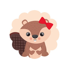 cute and adorable chipmunk with frame