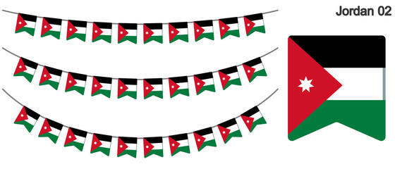 Obraz premium ヨルダンの国旗のガーラーンド ベクターデータ（bunting garland）