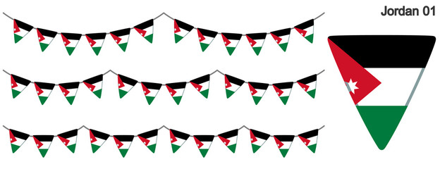 Obraz premium ヨルダンの国旗のガーラーンド ベクターデータ（bunting garland）