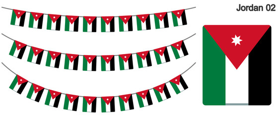 Obraz premium ヨルダンの国旗のガーラーンド ベクターデータ（bunting garland）